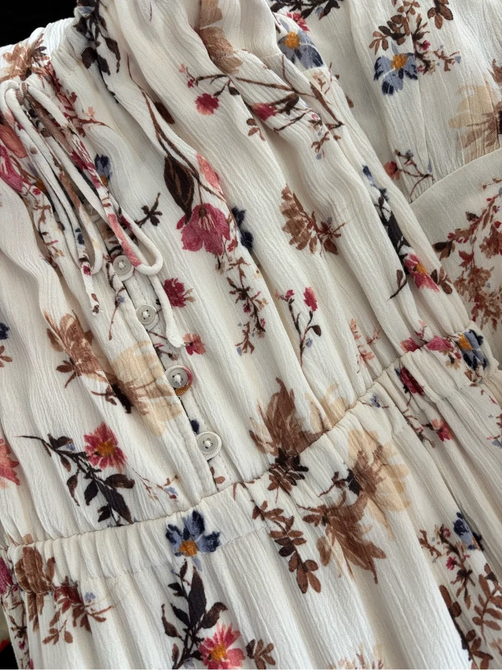 Abercrombie & Fitch Cream Floral Maxi Dress